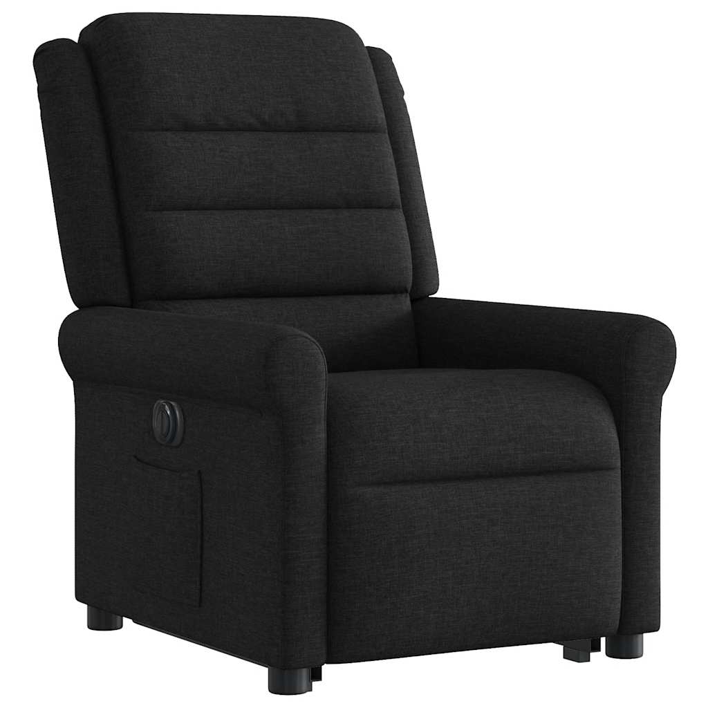 vidaXL Fotoliu electric rabatabil cu ridicare, negru, textil