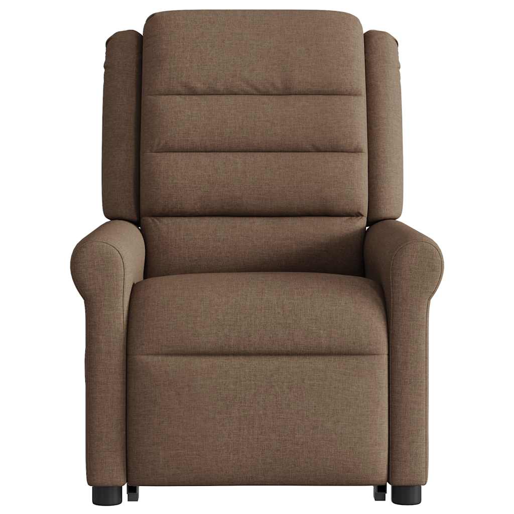 vidaXL Fotoliu electric rabatabil cu ridicare, maro, textil