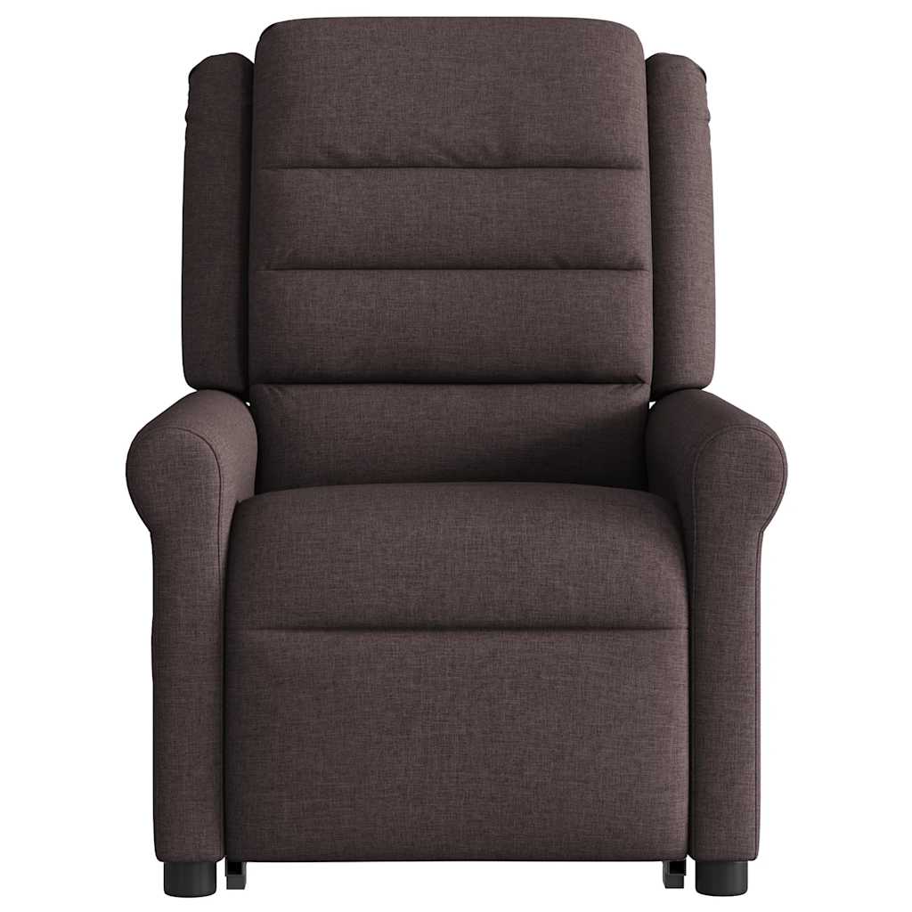 vidaXL Fotoliu electric rabatabil cu ridicare, maro închis, textil