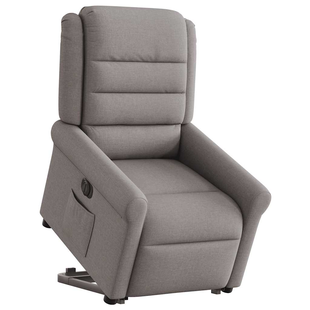 vidaXL Fotoliu electric rabatabil cu ridicare, gri taupe, textil
