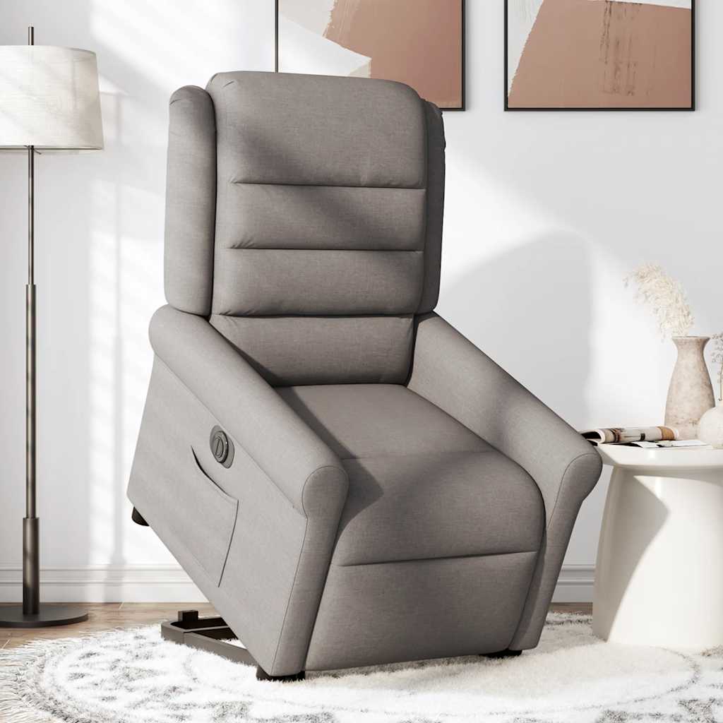 vidaXL Fotoliu electric rabatabil cu ridicare, gri taupe, textil