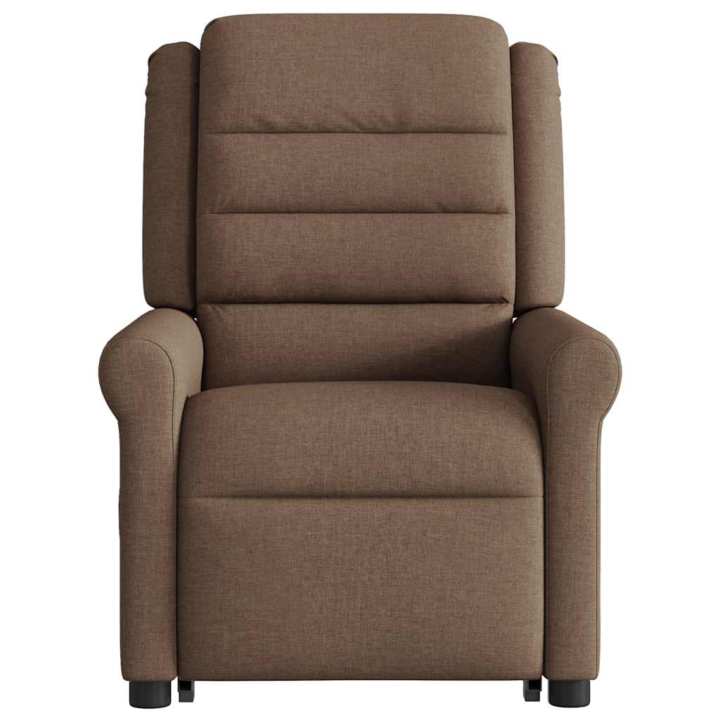 vidaXL Fotoliu electric de masaj rabatabil cu ridicare, maro, textil