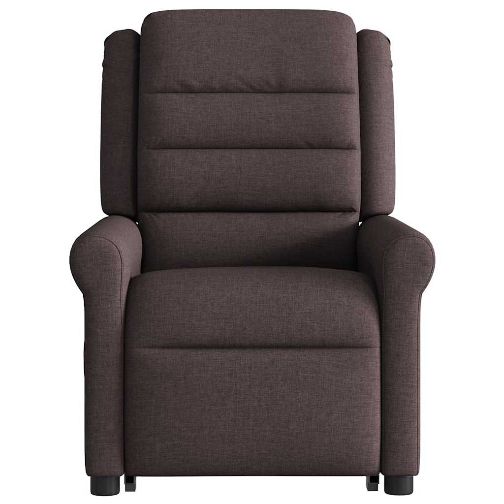 vidaXL Fotoliu electric masaj rabatabil cu ridicare maro închis textil vidaXL Fotoliu electric masaj rabatabil cu ridicare maro închis textil