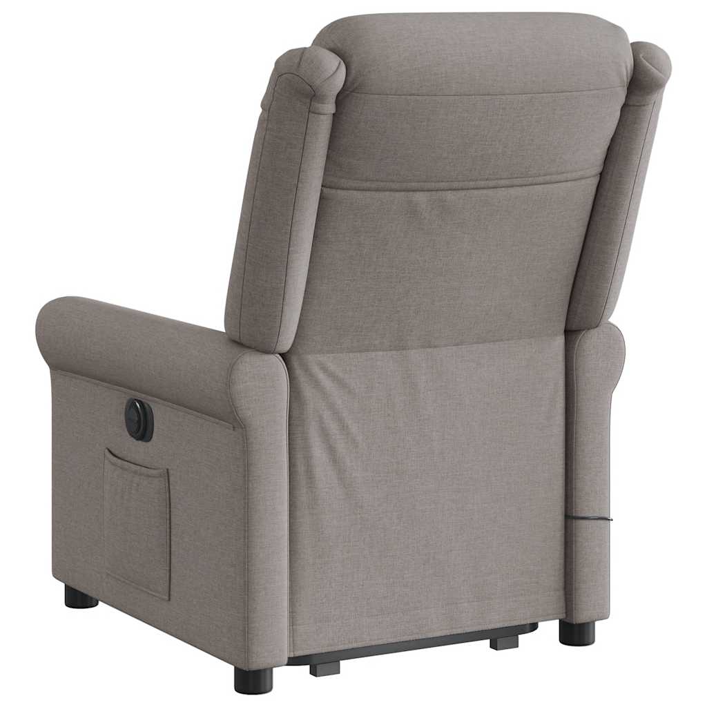 vidaXL Fotoliu electric masaj rabatabil cu ridicare, gri taupe, textil