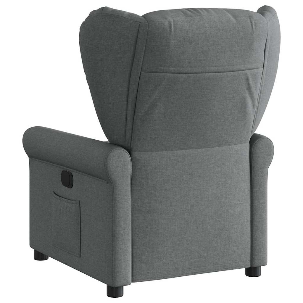 vidaXL Fotoliu rabatabil electric, gri închis, material textil