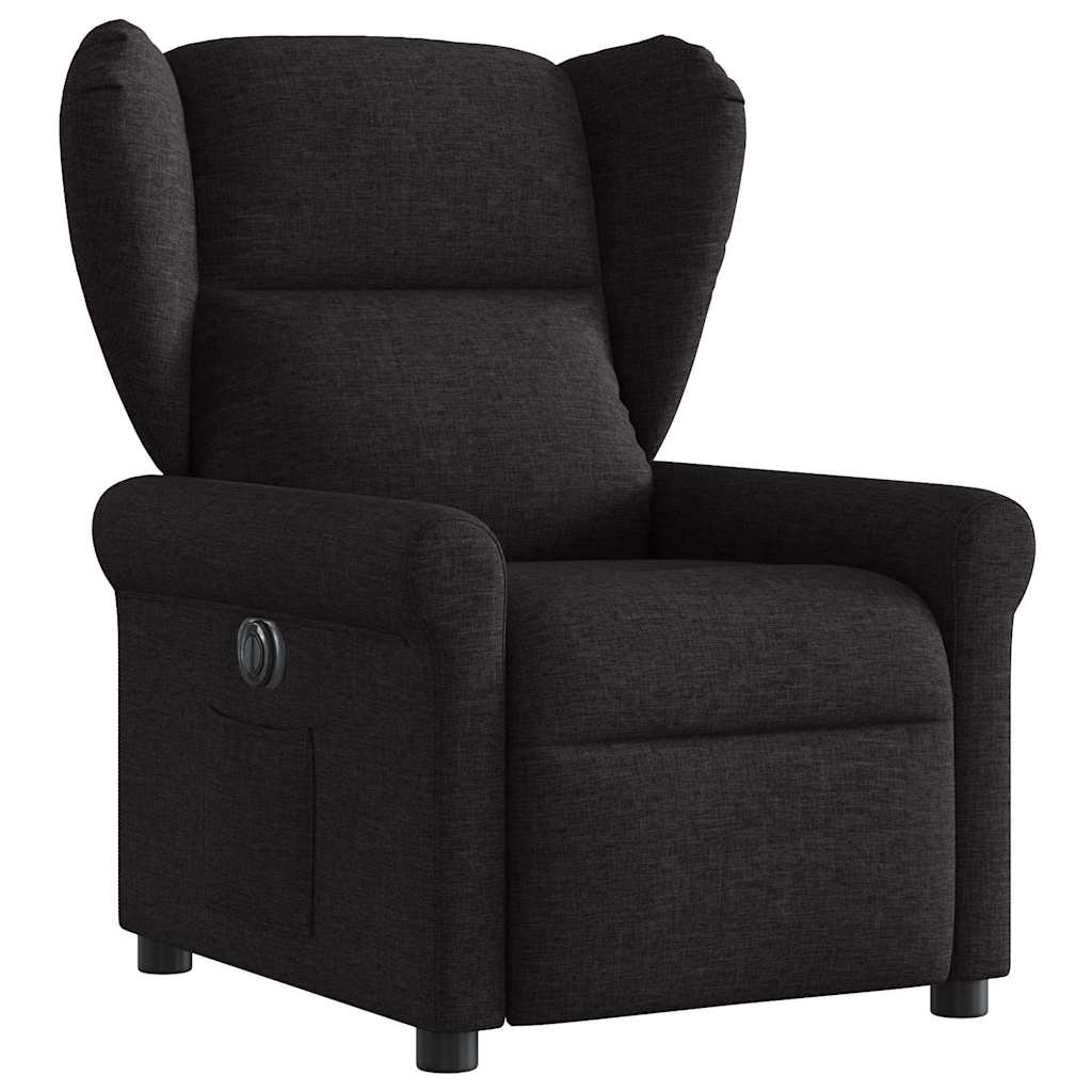 vidaXL Fotoliu rabatabil electric, negru, material textil