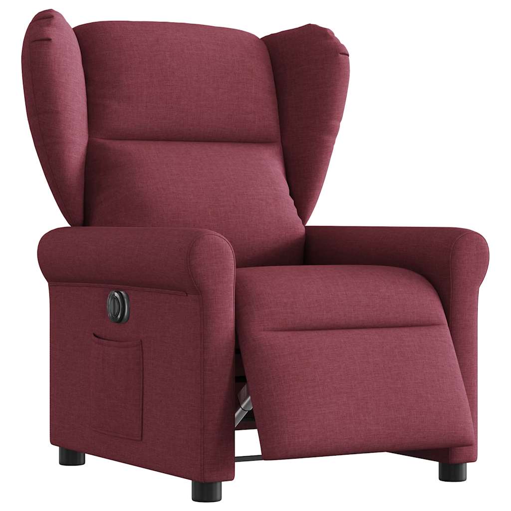 vidaXL Fotoliu rabatabil electric, roșu vin, material textil vidaXL Fotoliu rabatabil electric, roșu vin, material textil