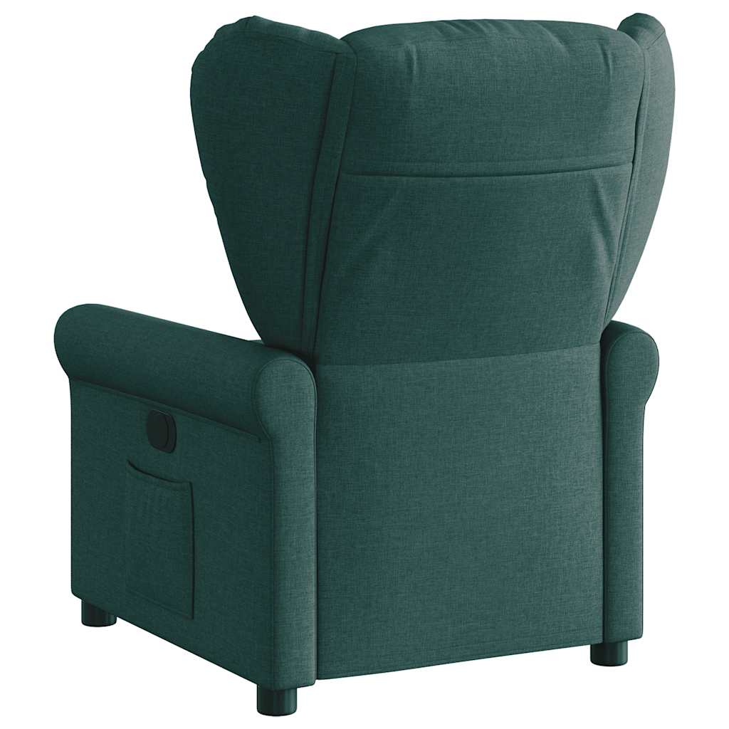 vidaXL Fotoliu rabatabil electric, verde închis, material textil vidaXL Fotoliu rabatabil electric, verde închis, material textil