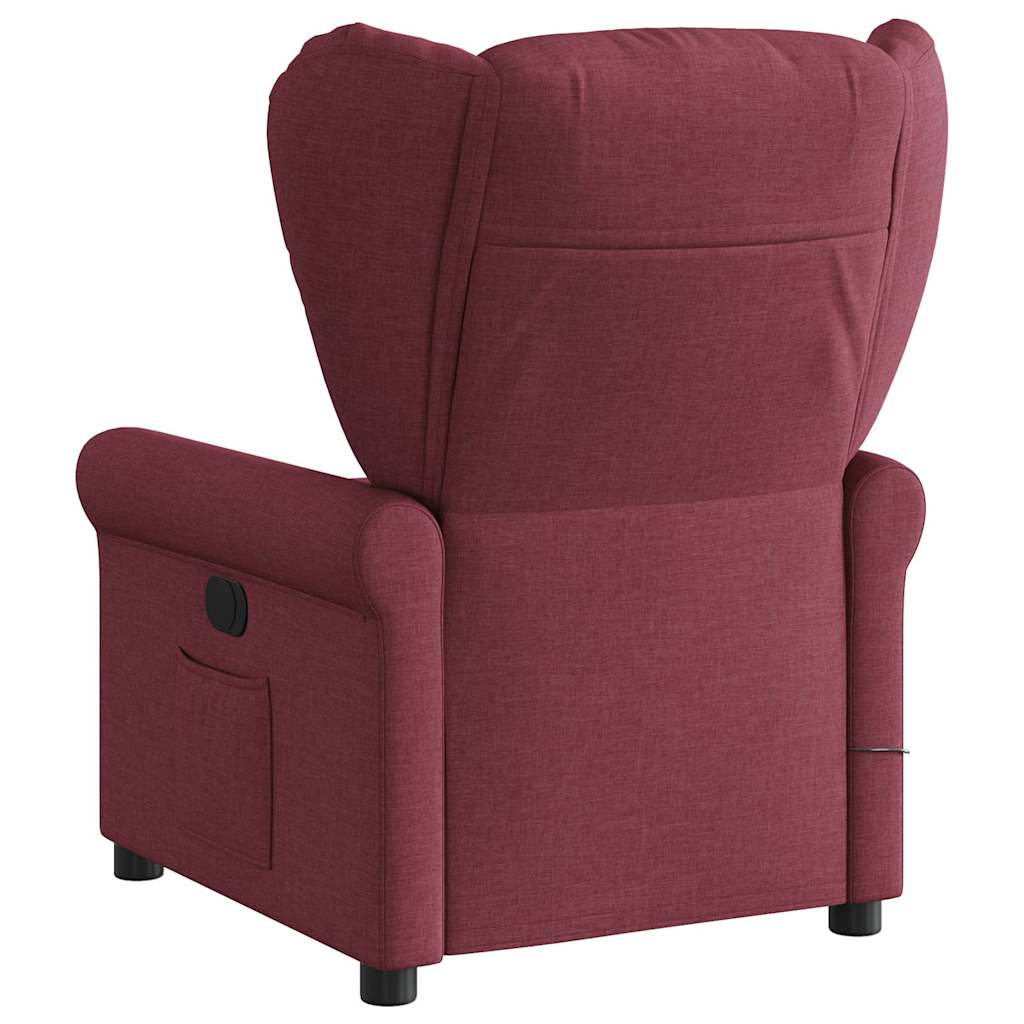 vidaXL Fotoliu electric de masaj rabatabil, roșu vin, textil vidaXL Fotoliu electric de masaj rabatabil, roșu vin, textil
