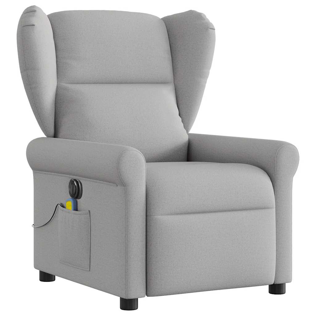 vidaXL Scaun reclinabil electric pentru masaj Cloud Grey Fabric vidaXL Scaun reclinabil electric pentru masaj Cloud Grey Fabric