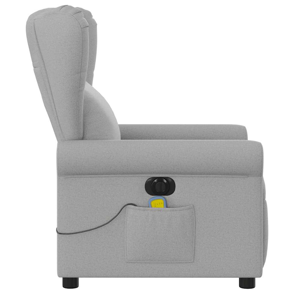 vidaXL Scaun reclinabil electric pentru masaj Cloud Grey Fabric vidaXL Scaun reclinabil electric pentru masaj Cloud Grey Fabric