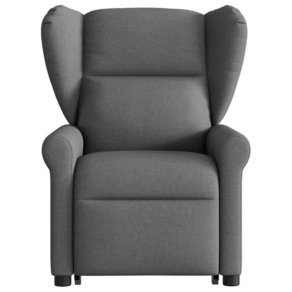 vidaXL Fotoliu rabatabil cu ridicare pe verticală, gri închis, textil