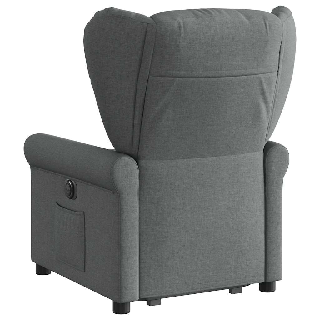 vidaXL Fotoliu rabatabil cu ridicare pe verticală, gri închis, textil