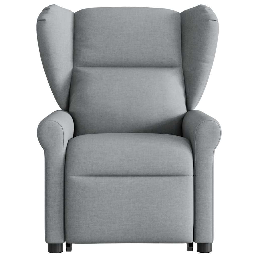 vidaXL Fotoliu de masaj rabatabil cu ridicare, gri deschis, textil