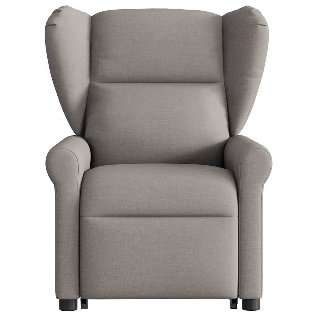 vidaXL Fotoliu rabatabil de masaj cu ridicare, gri taupe, textil