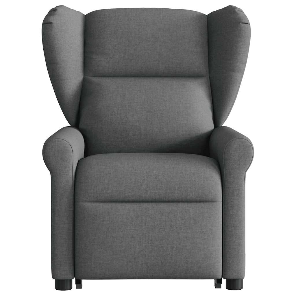 vidaXL Fotoliu electric rabatabil cu ridicare, gri închis, textil