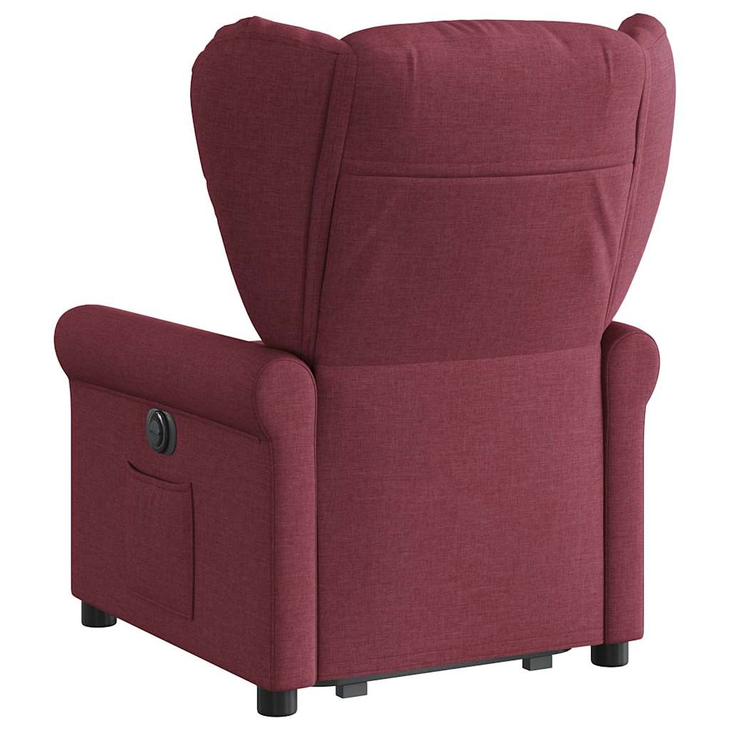 vidaXL Fotoliu electric rabatabil cu ridicare, roșu vin, textil