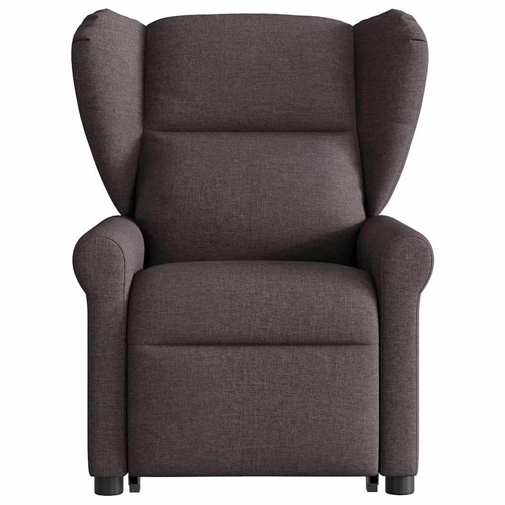 vidaXL Fotoliu electric rabatabil cu ridicare, maro închis, textil