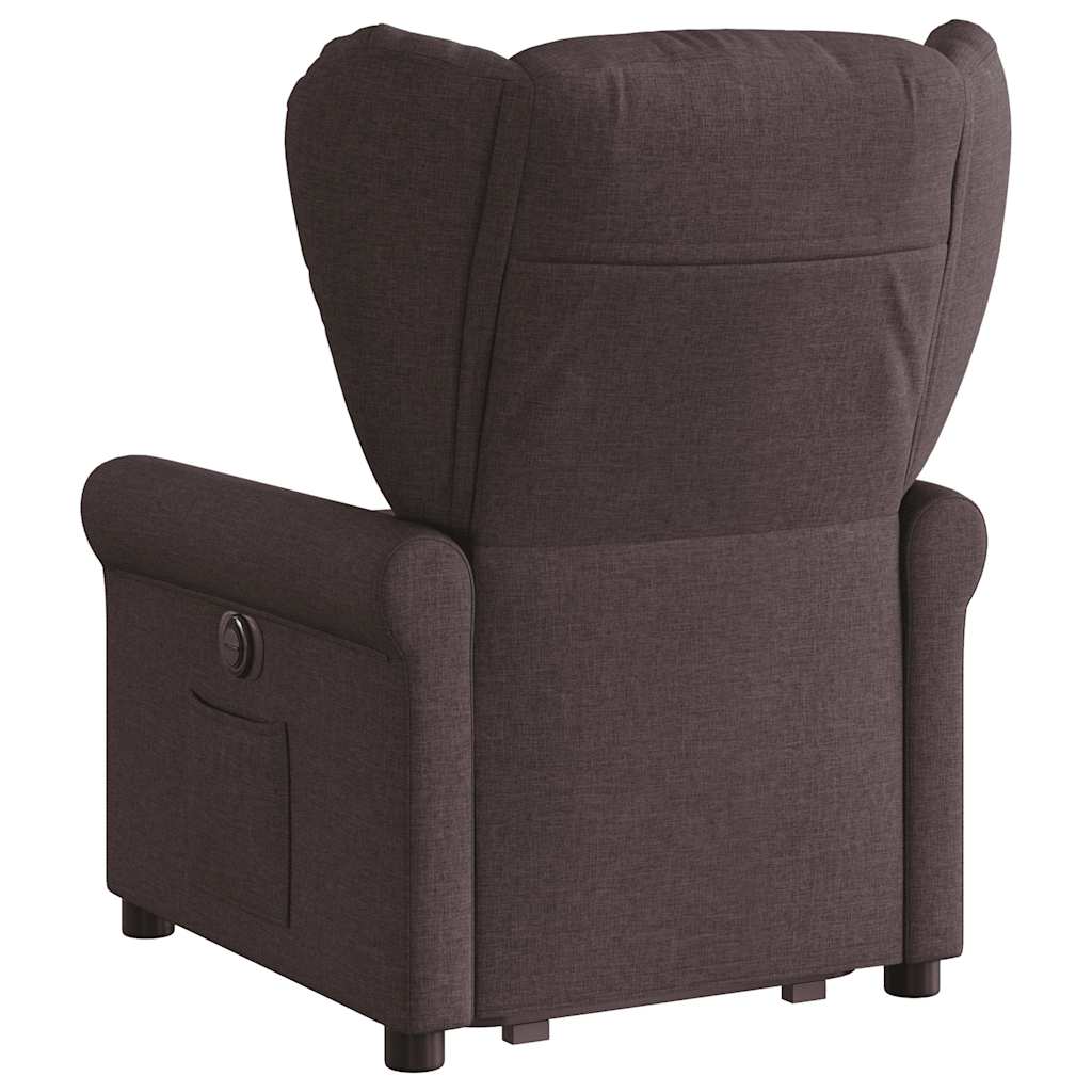 vidaXL Fotoliu electric rabatabil cu ridicare, maro închis, textil
