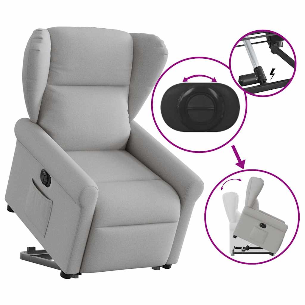 vidaXL Scaun reclinabil electric, țesătură gri nor