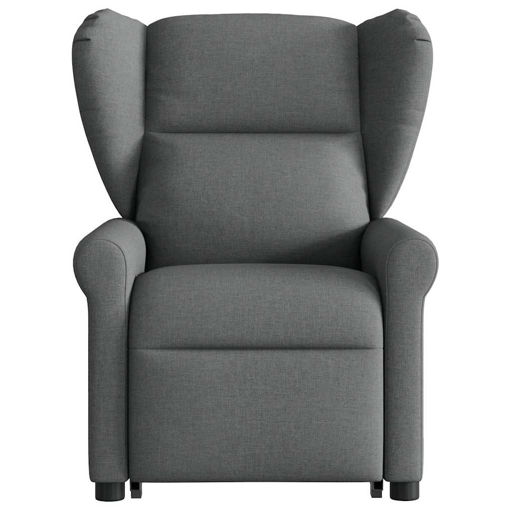 vidaXL Fotoliu electric masaj rabatabil cu ridicare, gri închis textil