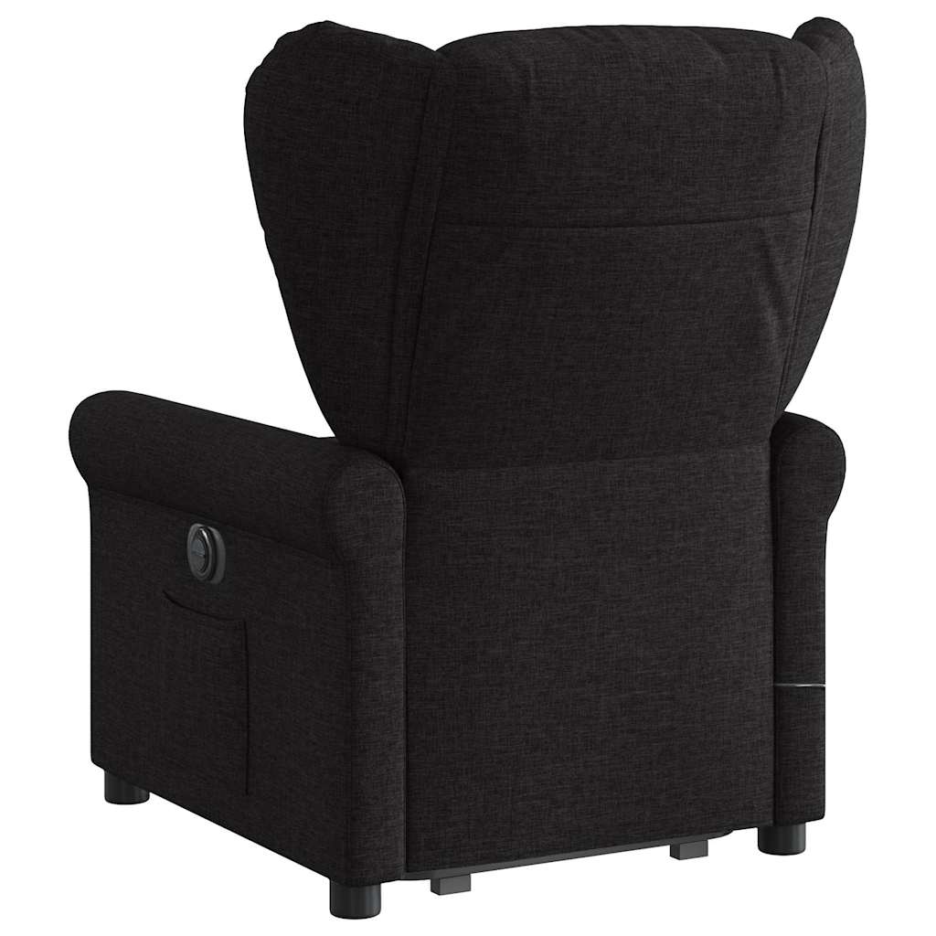 vidaXL Fotoliu electric de masaj rabatabil cu ridicare, negru, textil