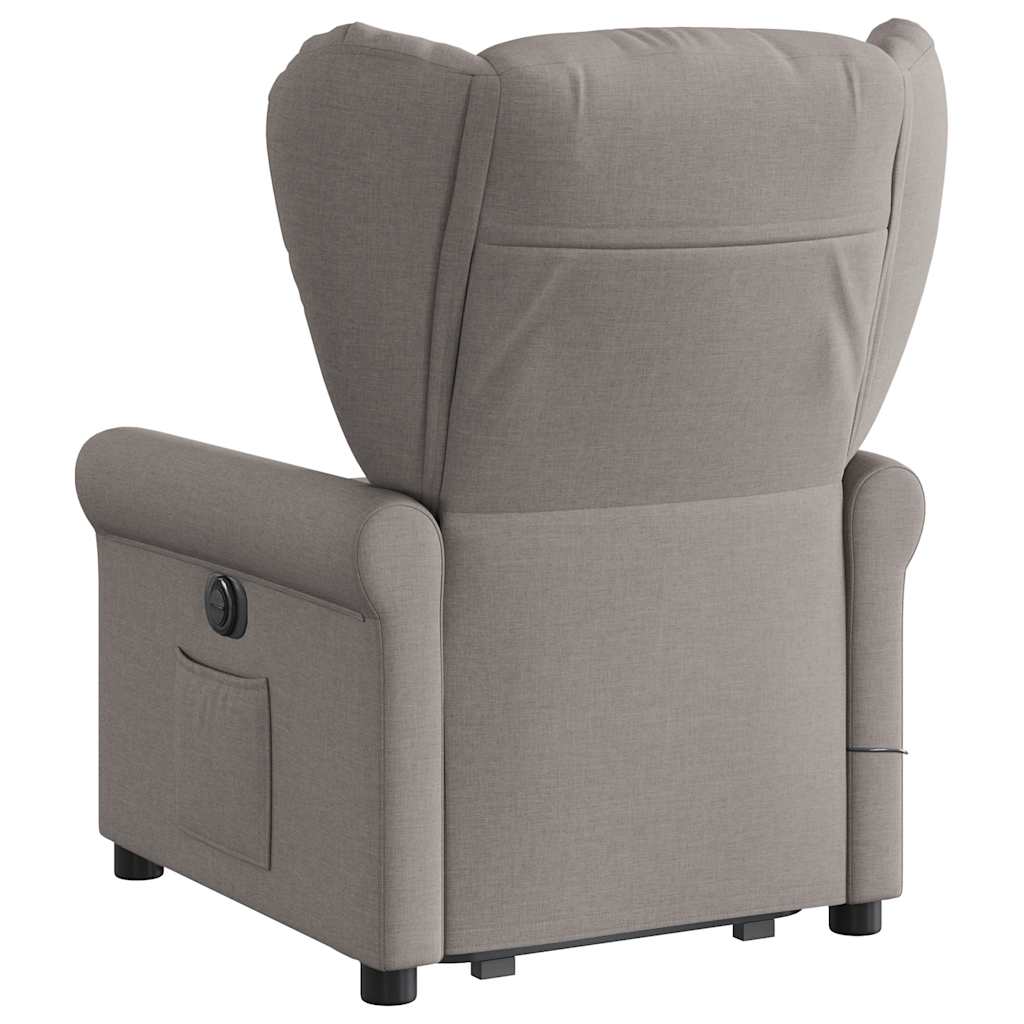 vidaXL Fotoliu electric masaj rabatabil cu ridicare, gri taupe, textil