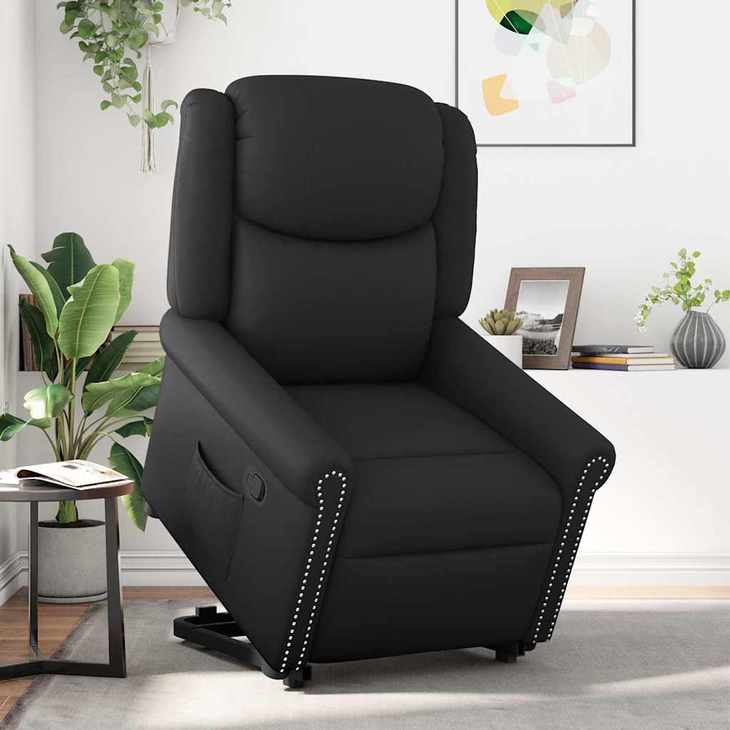 vidaXL Scaun rabatabil vertical din piele artificială neagră lucioasă vidaXL Scaun rabatabil vertical din piele artificială neagră lucioasă