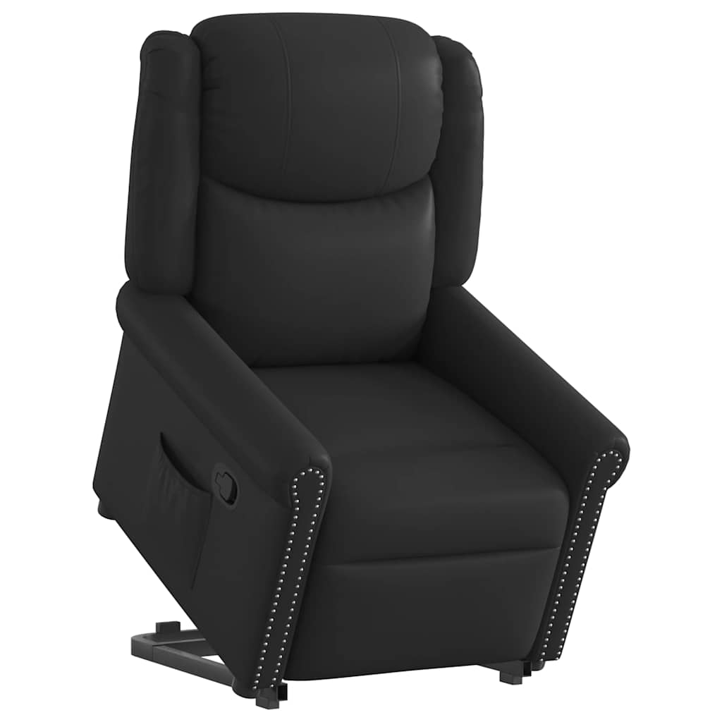vidaXL Scaun rabatabil vertical din piele artificială neagră lucioasă vidaXL Scaun rabatabil vertical din piele artificială neagră lucioasă