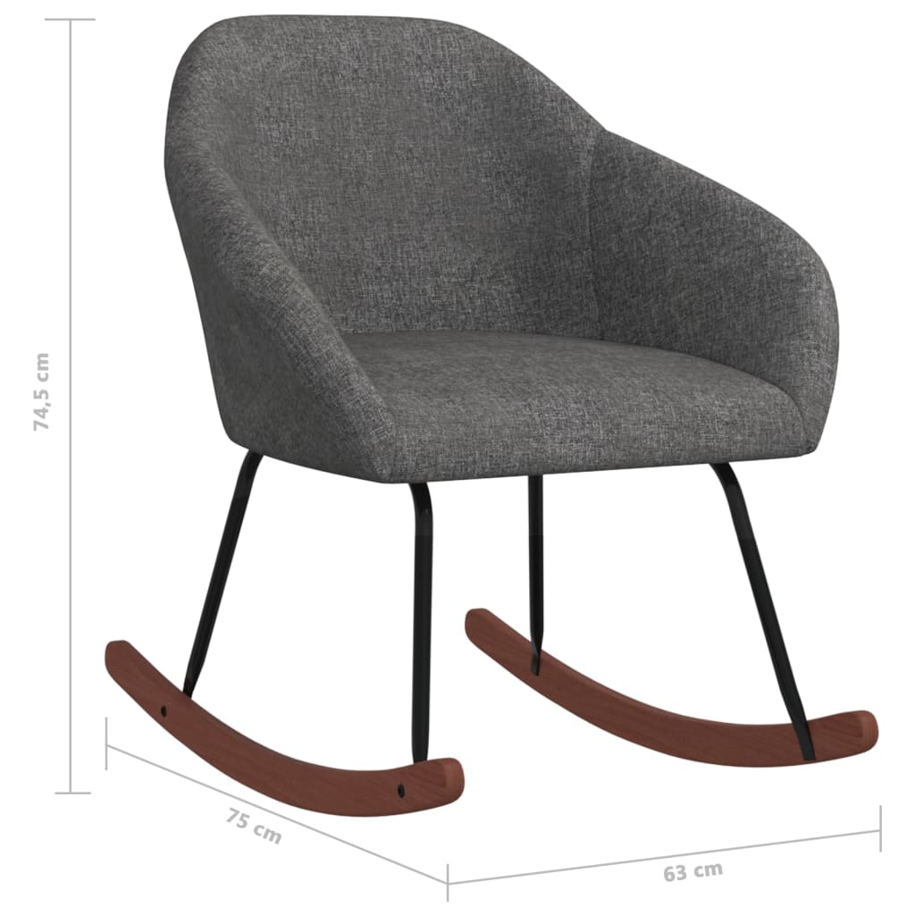 vidaXL Scaun balansoar, gri închis, material textil