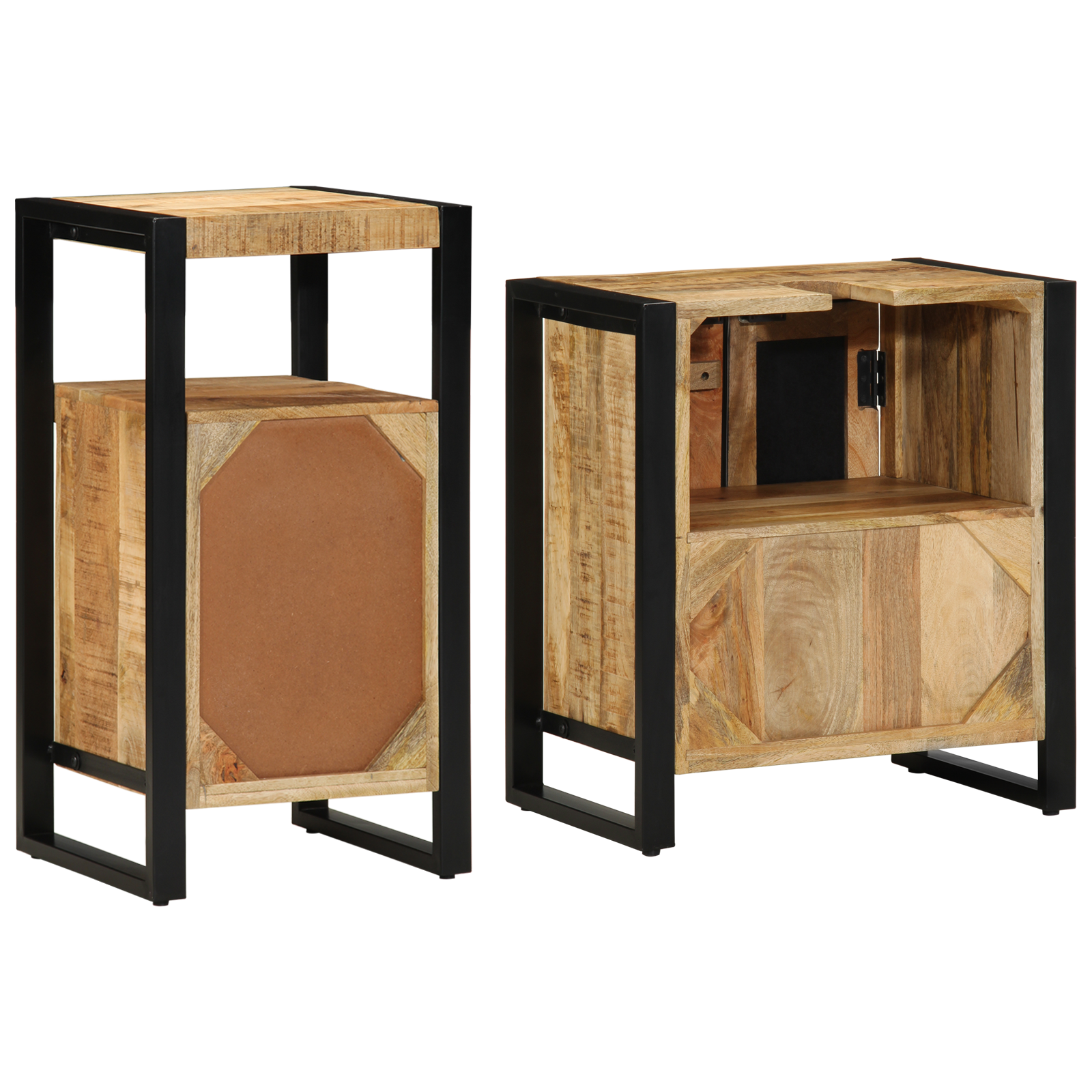 vidaXL Set de mobilier pentru baie 2 pcs Maro Lemn de mango brut vidaXL Set de mobilier pentru baie 2 pcs Maro Lemn de mango brut