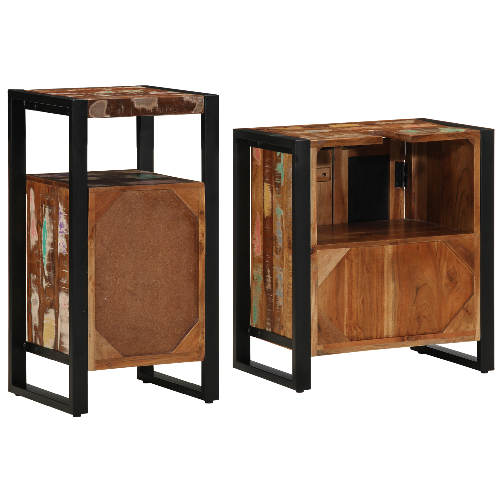 vidaXL Set de mobilier pentru baie 2 pcs Maro Lemn masiv reciclat vidaXL Set de mobilier pentru baie 2 pcs Maro Lemn masiv reciclat