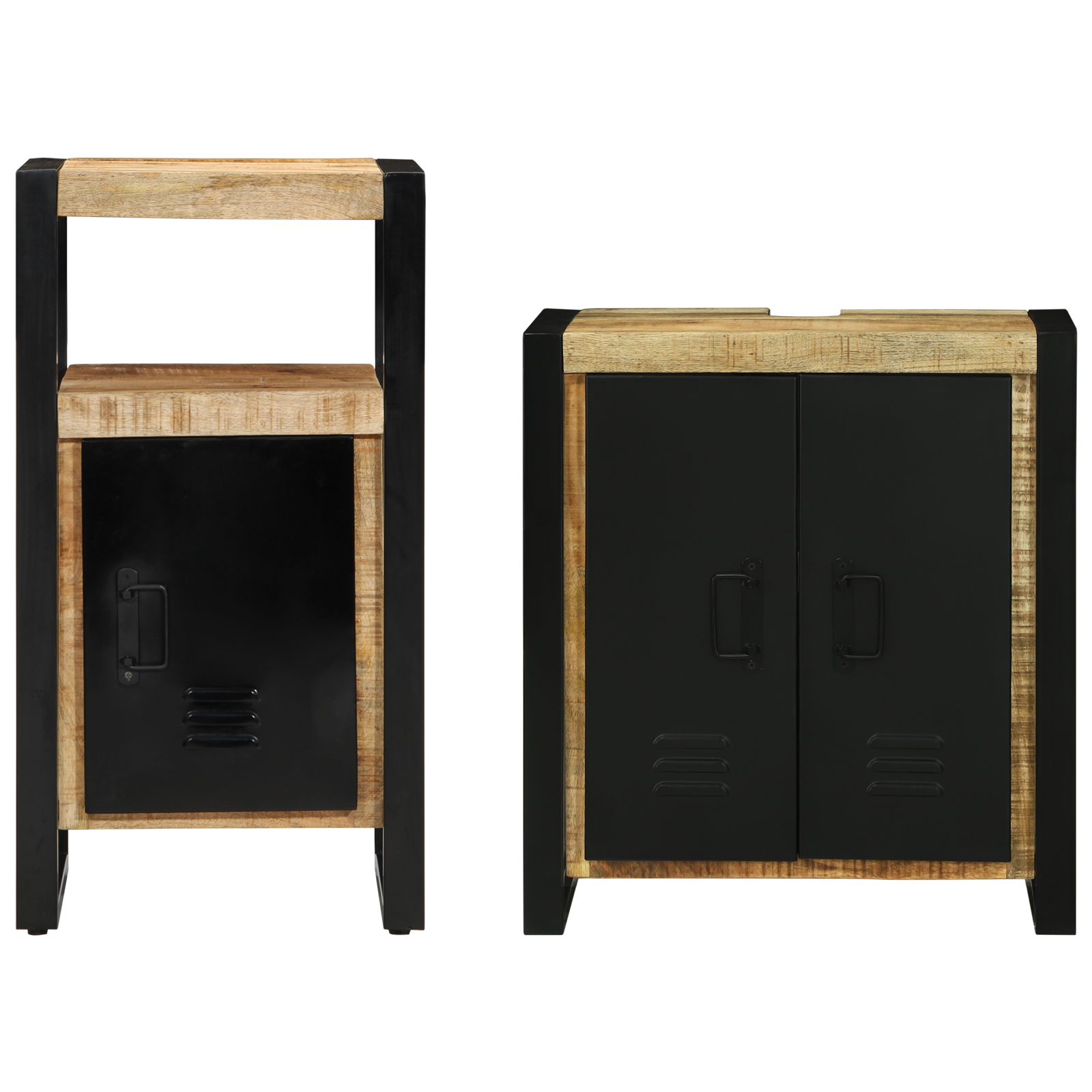 vidaXL Set de mobilier pentru baie 2 pcs Maro Lemn de mango brut vidaXL Set de mobilier pentru baie 2 pcs Maro Lemn de mango brut