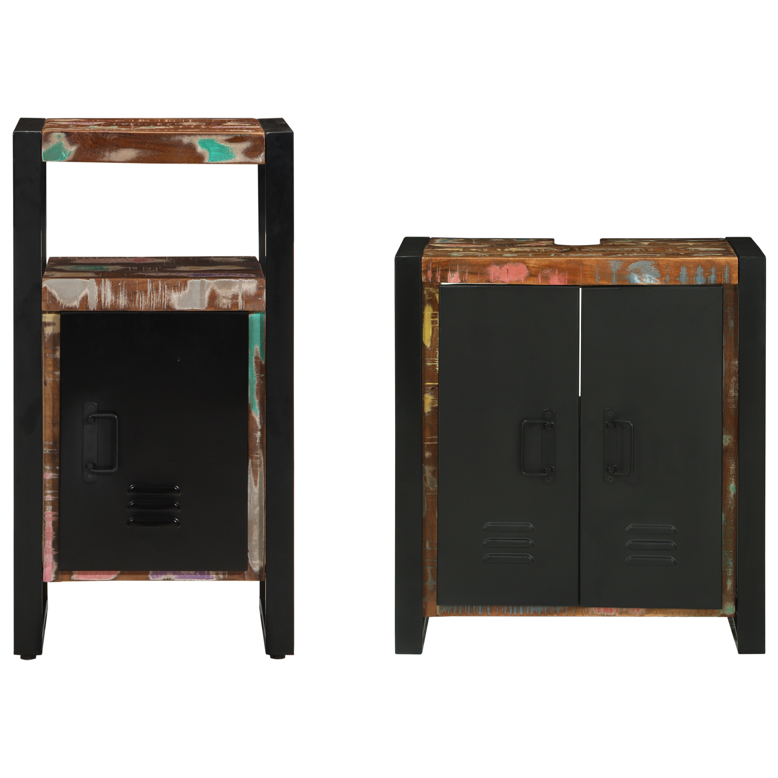 vidaXL Set de mobilier pentru baie 2 pcs Maro Lemn masiv reciclat vidaXL Set de mobilier pentru baie 2 pcs Maro Lemn masiv reciclat