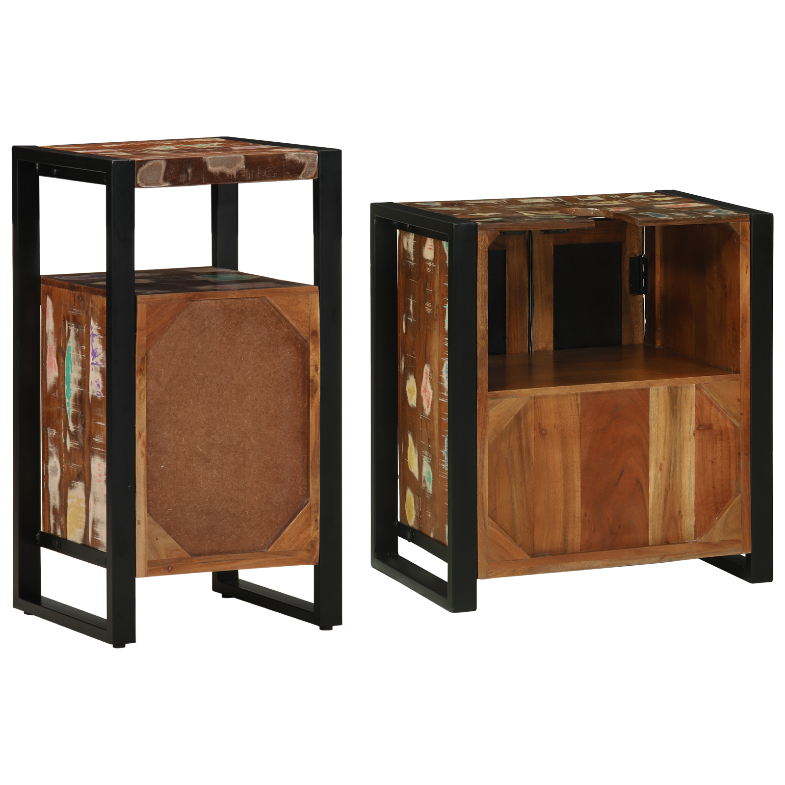 vidaXL Set de mobilier pentru baie 2 pcs Maro Lemn masiv reciclat vidaXL Set de mobilier pentru baie 2 pcs Maro Lemn masiv reciclat