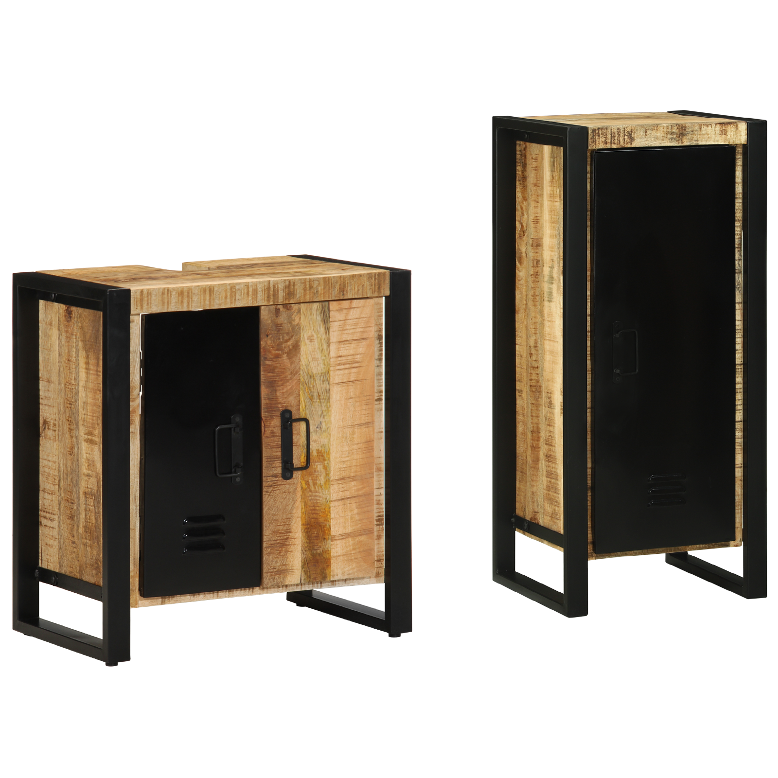 vidaXL Set de mobilier pentru baie 2 pcs Maro Lemn de mango solid vidaXL Set de mobilier pentru baie 2 pcs Maro Lemn de mango solid