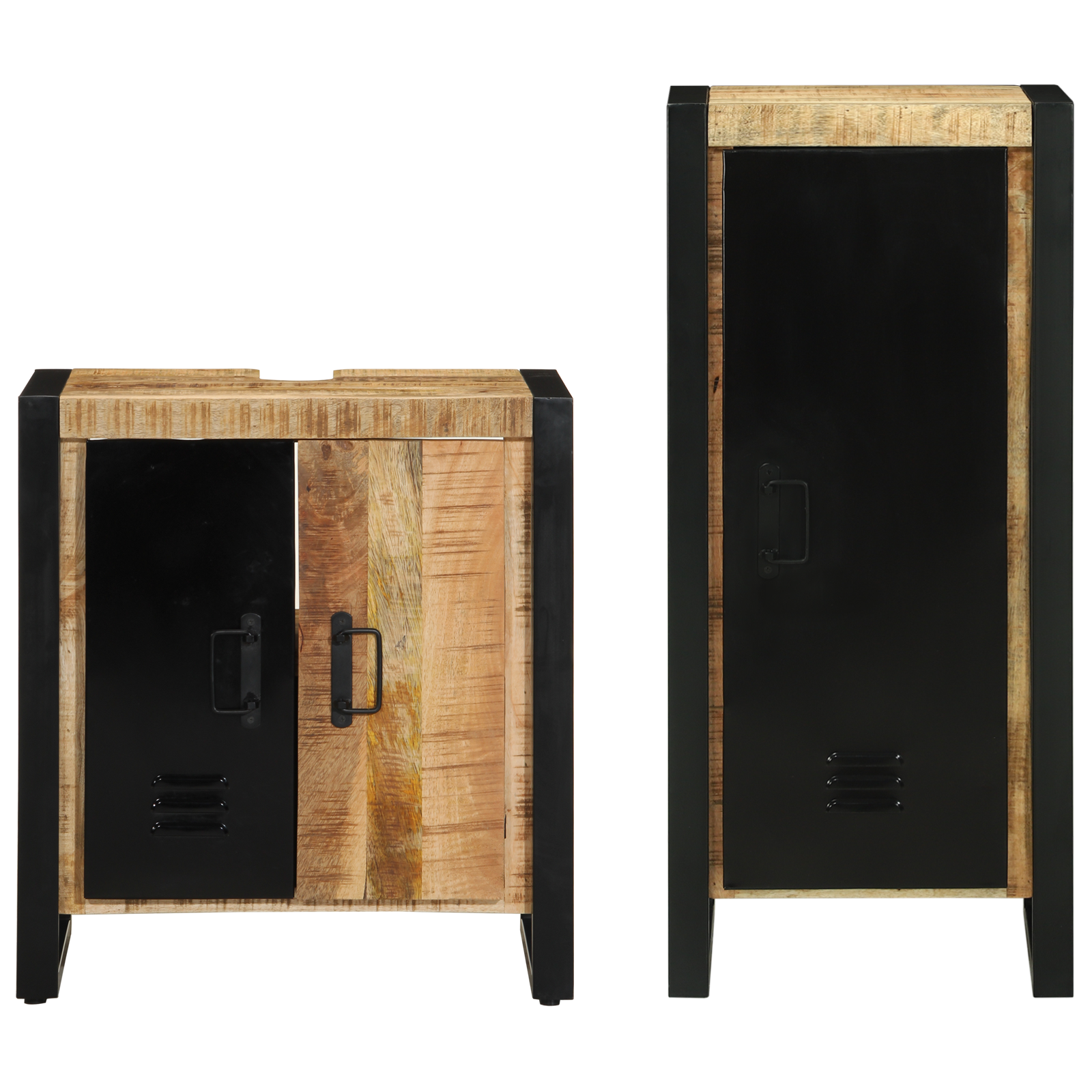 vidaXL Set de mobilier pentru baie 2 pcs Maro Lemn de mango solid vidaXL Set de mobilier pentru baie 2 pcs Maro Lemn de mango solid