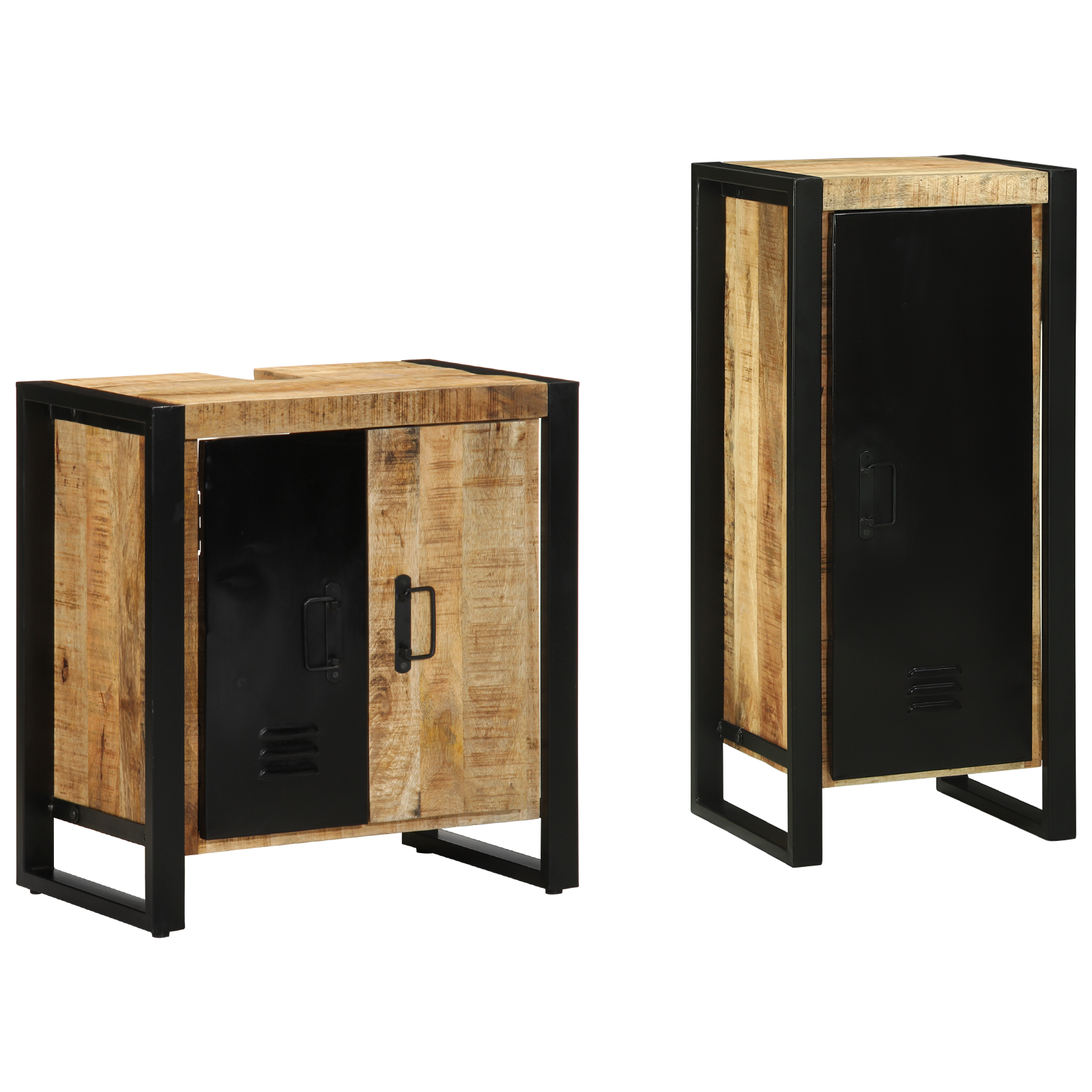 vidaXL Set de mobilier pentru baie 2 pcs Maro Lemn de mango solid vidaXL Set de mobilier pentru baie 2 pcs Maro Lemn de mango solid