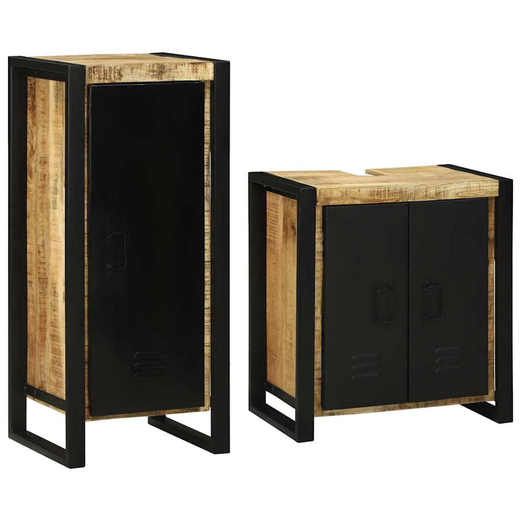 vidaXL Set de mobilier pentru baie 2 pcs Maro Lemn de mango solid
