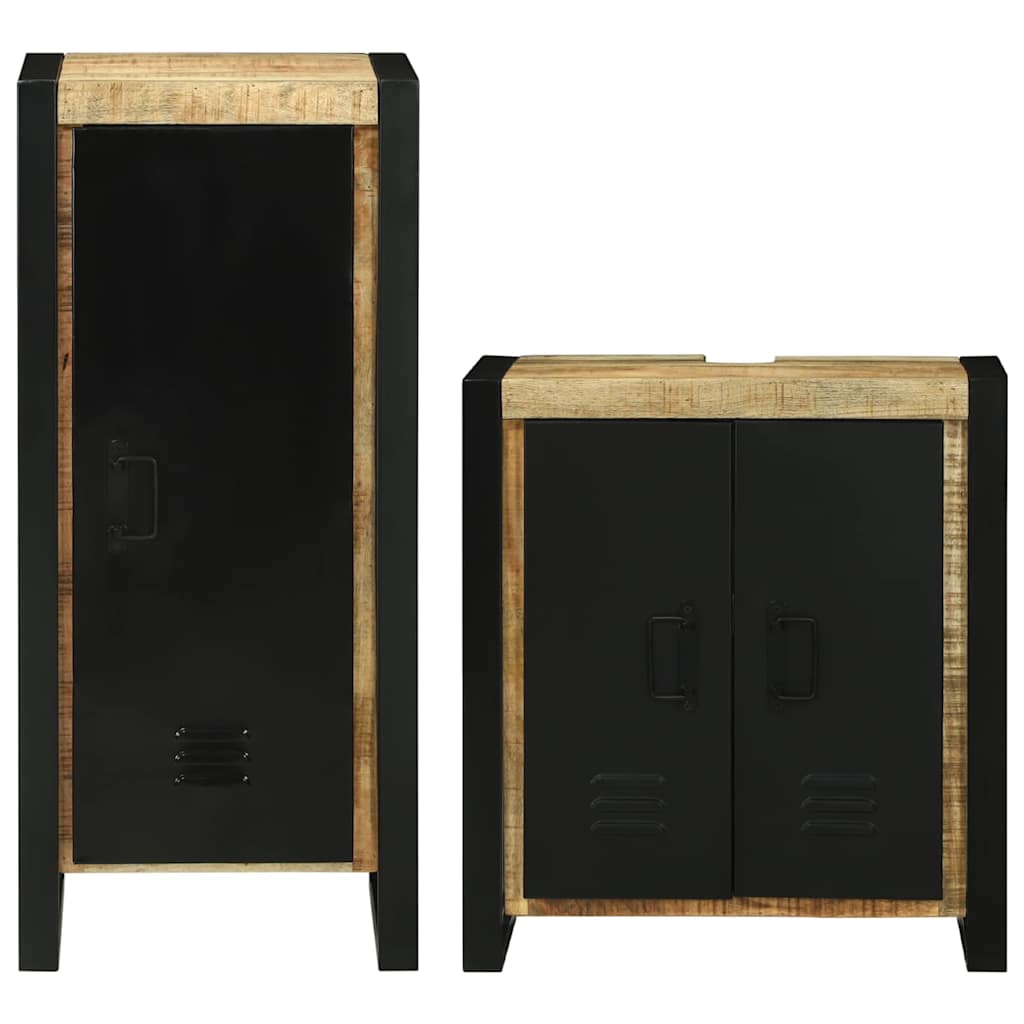 vidaXL Set de mobilier pentru baie 2 pcs Maro Lemn de mango solid