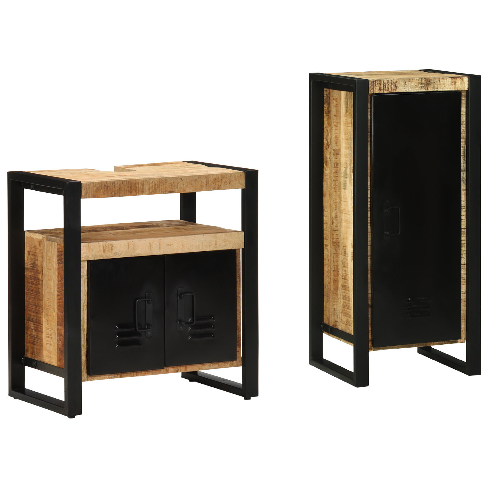 vidaXL Set de mobilier pentru baie 2 pcs Maro Lemn de mango solid vidaXL Set de mobilier pentru baie 2 pcs Maro Lemn de mango solid