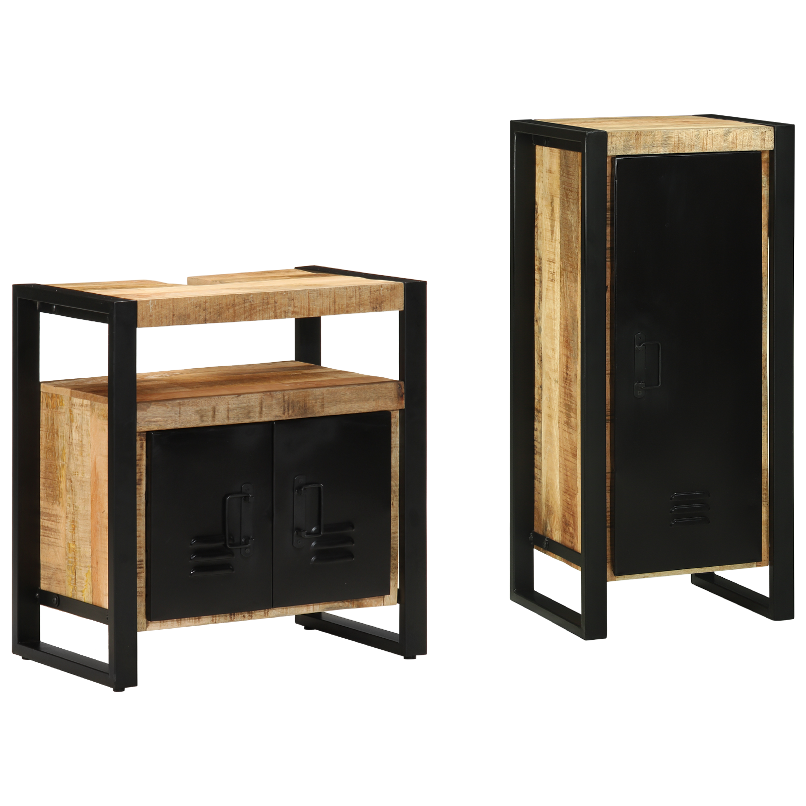 vidaXL Set de mobilier pentru baie 2 pcs Maro Lemn de mango solid vidaXL Set de mobilier pentru baie 2 pcs Maro Lemn de mango solid