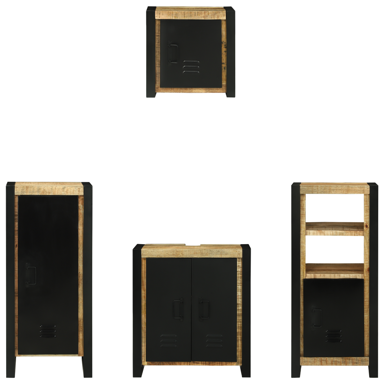 vidaXL Set de mobilier pentru baie 4 pcs Maro Lemn de mango solid vidaXL Set de mobilier pentru baie 4 pcs Maro Lemn de mango solid