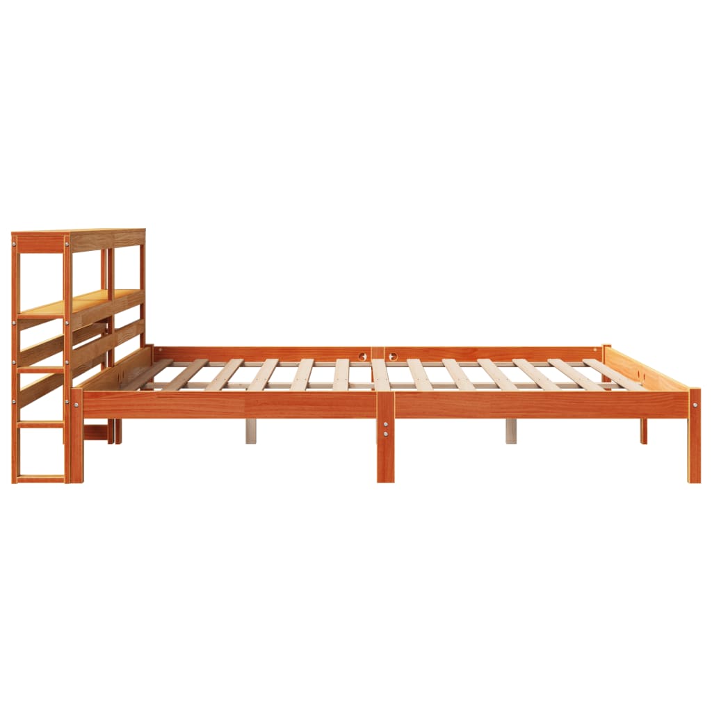 vidaXL Cadru de pat cu tăblie, maro ceruit, 180x200 cm, lemn masiv pin