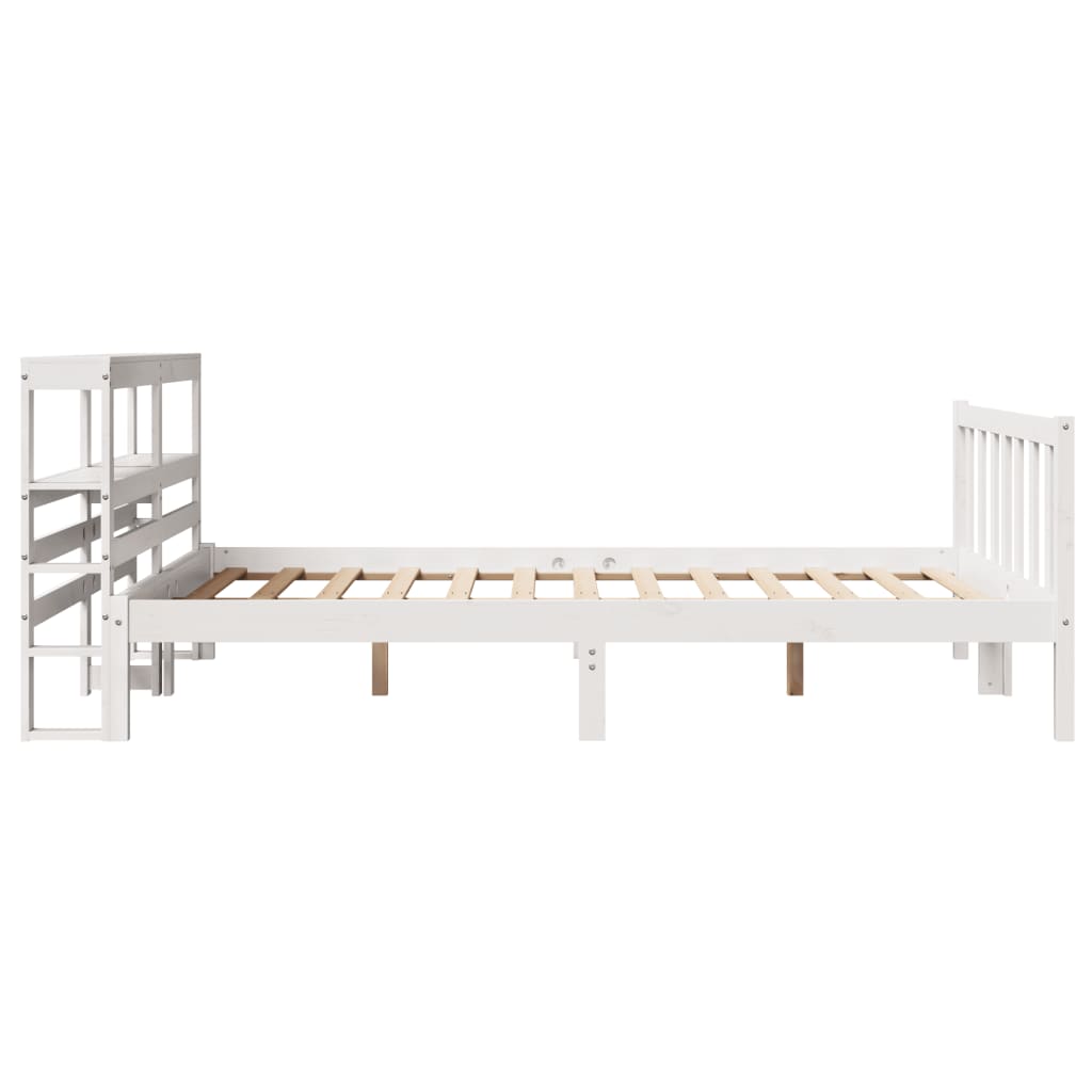 vidaXL Cadru de pat fără saltea, alb, 120x190 cm, lemn masiv pin vidaXL Cadru de pat fără saltea, alb, 120x190 cm, lemn masiv pin