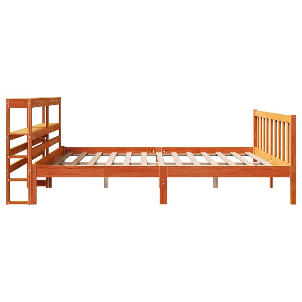 vidaXL Cadru de pat cu tăblie, maro ceruit, 180x200 cm, lemn masiv pin vidaXL Cadru de pat cu tăblie, maro ceruit, 180x200 cm, lemn masiv pin