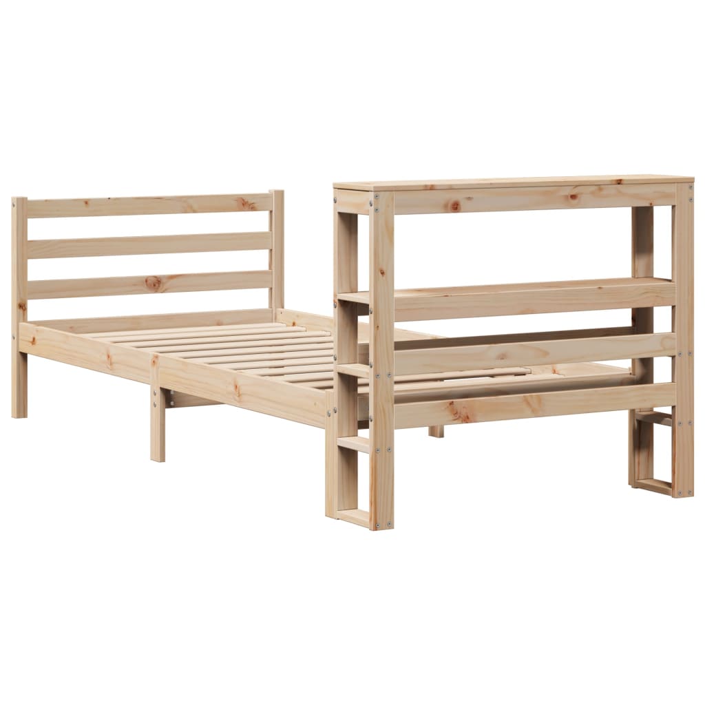 vidaXL Cadru de pat fără saltea, 75x190 cm, lemn masiv de pin