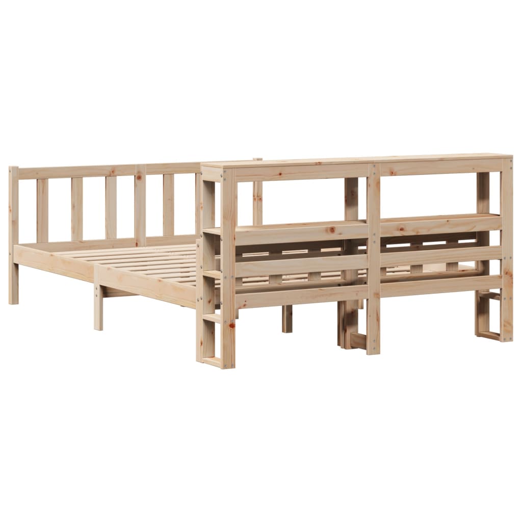 vidaXL Cadru de pat fără saltea, 120x190 cm, lemn masiv pin vidaXL Cadru de pat fără saltea, 120x190 cm, lemn masiv pin