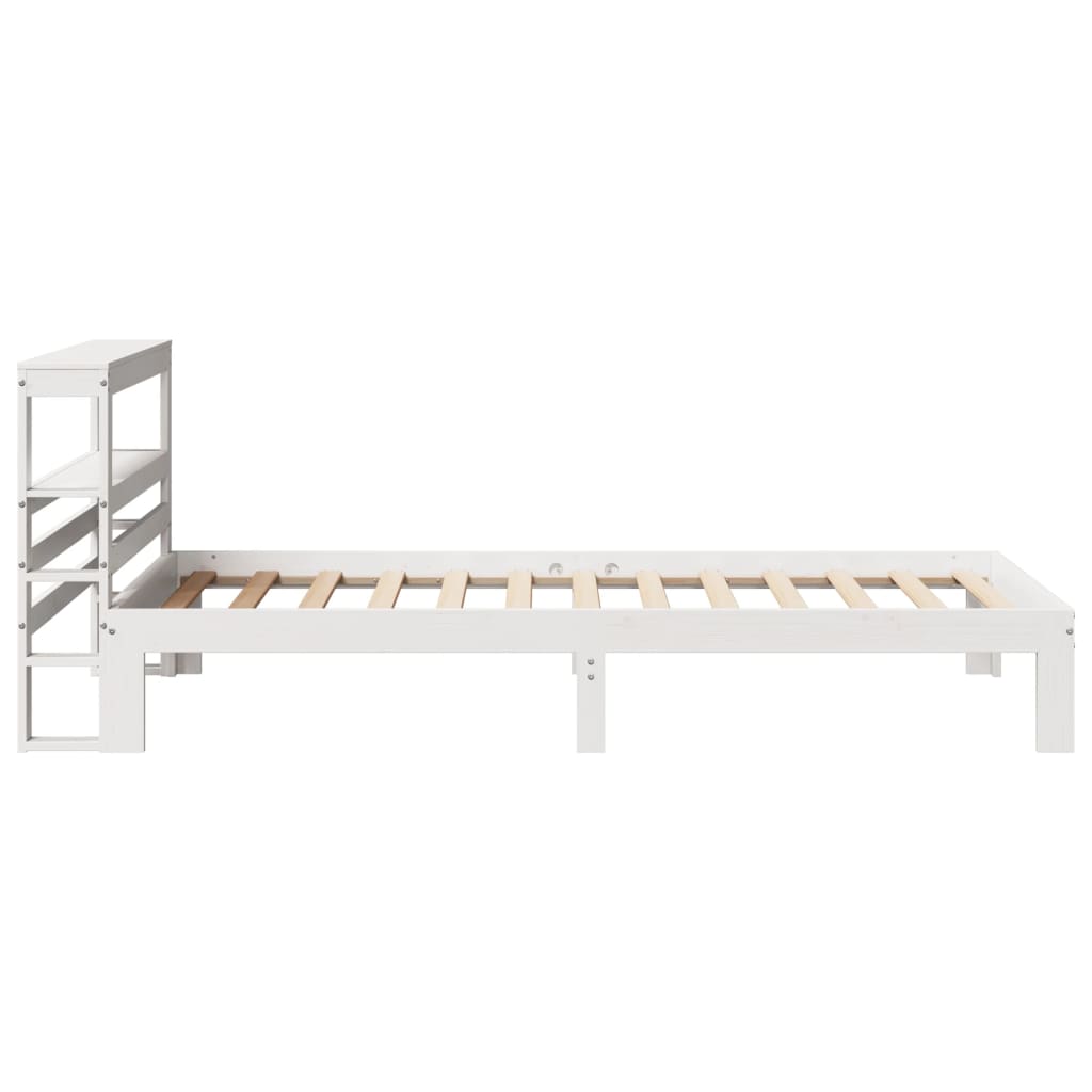 vidaXL Cadru de pat cu tăblie, alb, 75x190 cm, lemn masiv de pin vidaXL Cadru de pat cu tăblie, alb, 75x190 cm, lemn masiv de pin