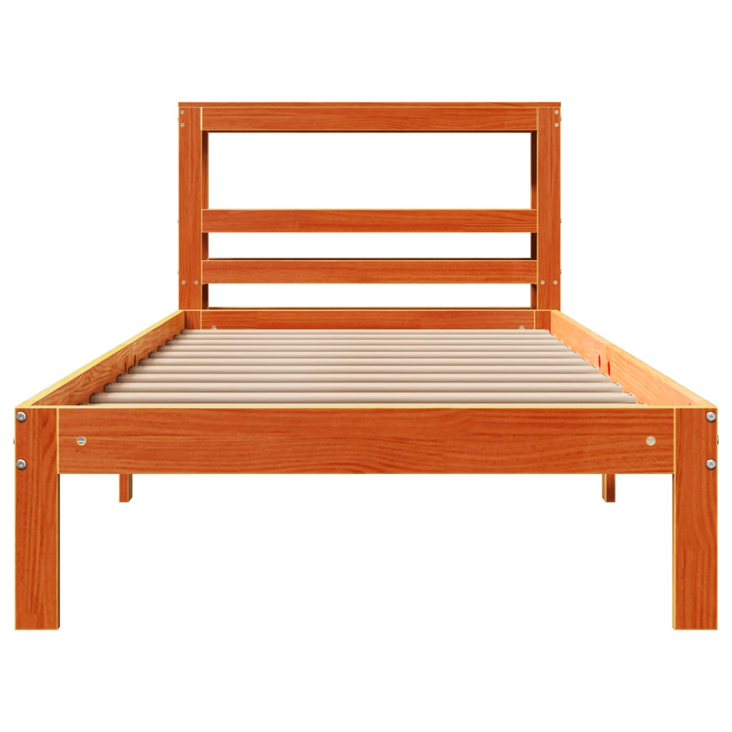 vidaXL Pat de zi fără saltea, maro ceruit, 90x200 cm, lemn masiv pin vidaXL Pat de zi fără saltea, maro ceruit, 90x200 cm, lemn masiv pin